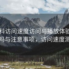51爆料访问速度访问与播放体验：靠谱吗与注意事项，访问速度测试