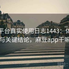 麻豆平台真实使用日志1443：体验变化与关键结论，麻豆app干嘛的