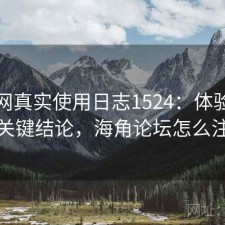 海角网真实使用日志1524：体验变化与关键结论，海角论坛怎么注册