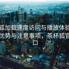 茶杯狐加载速度访问与播放体验：有哪些优势与注意事项，茶杯狐官方入口