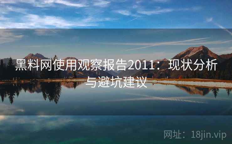 黑料网使用观察报告2011：现状分析与避坑建议  第2张