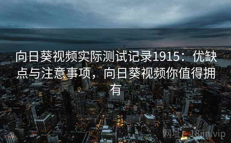 向日葵视频实际测试记录1915：优缺点与注意事项，向日葵视频你值得拥有  第1张