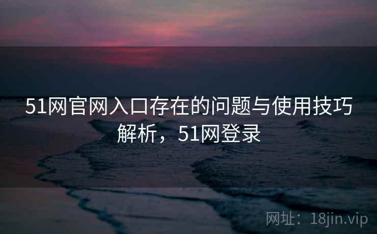 51网官网入口存在的问题与使用技巧解析，51网登录  第1张