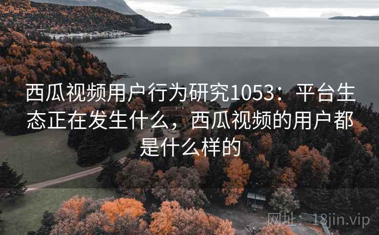 西瓜视频用户行为研究1053:平台生态正在发生什么,西瓜视频的用户都是什么样的 第1张 西瓜视频用户行为研究1053:平台生态正在发生什么,西瓜视频的用户都是什么样的 第1张
