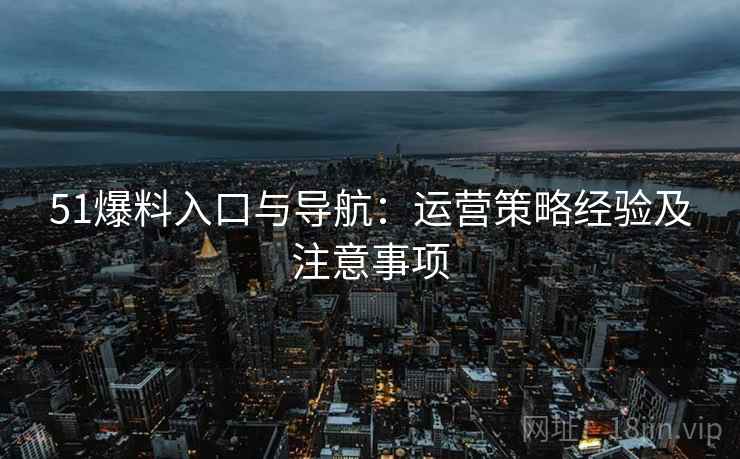 51爆料入口与导航：运营策略经验及注意事项  第1张