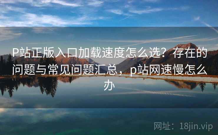 P站正版入口加载速度怎么选?存在的问题与常见问题汇总,p站网速慢怎么办 第1张 P站正版入口加载速度怎么选?存在的问题与常见问题汇总,p站网速慢怎么办 第1张